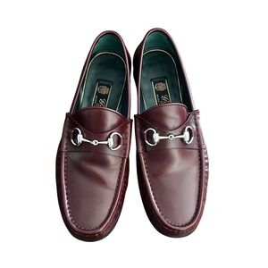 Gucci 1953 Burgundy Leather Horsebit Loafers Italy Made Men's Dress Shoes Size 8